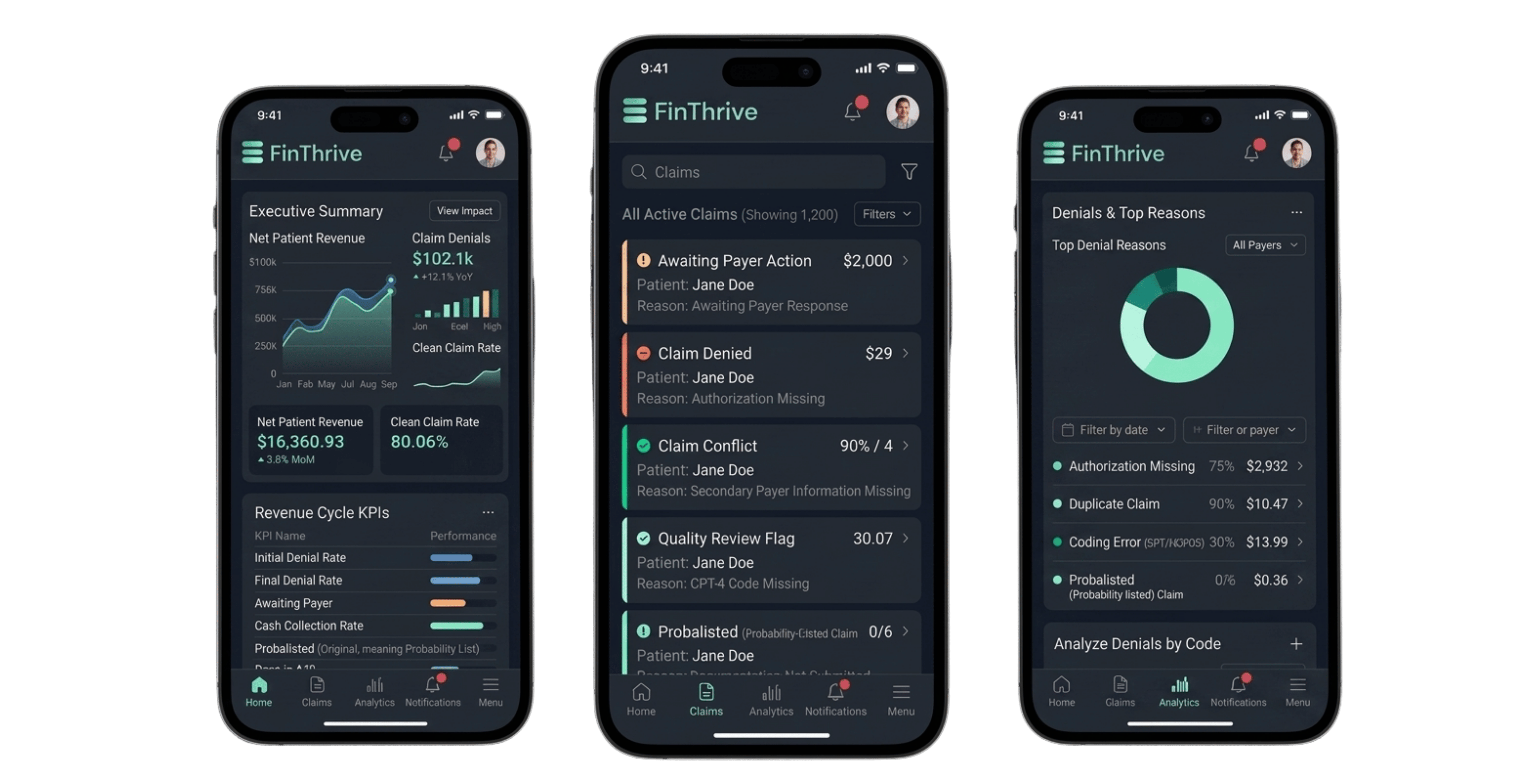 FinThrive dark mode prototype